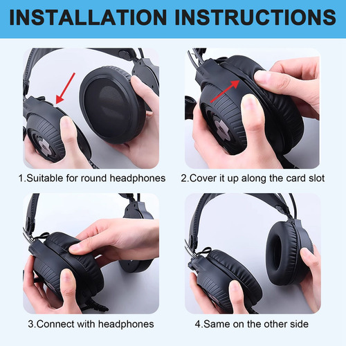 Funda De Cojín De Cuero Para Auriculares, Diadema De Repuest