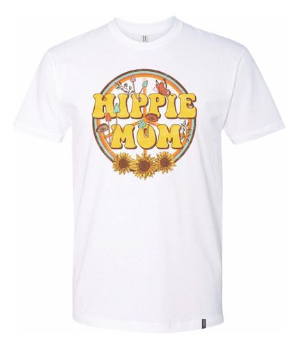 Camiseta Sublimada Hippie, Blanca, Todas Las Tallas, Viscosa