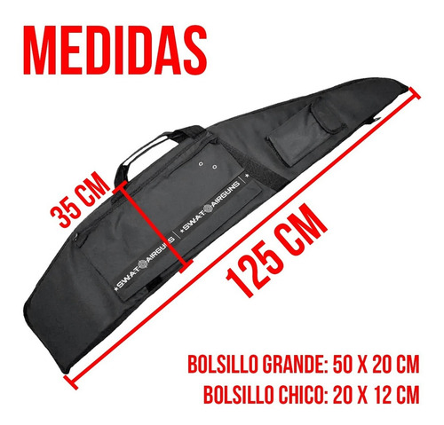 Imagen 2 de 10 de Funda Para Rifles Lujo Wild - 125 Cm Reforzada - Colores
