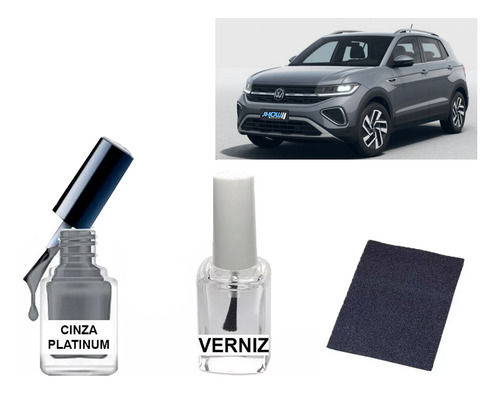 Tinta Tira Risco Automotiva Vw Up Cinza Platinum