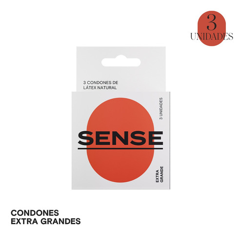 Condones Extra Grandes Sense 3 Unidades X 3 Packs (9 Uds)