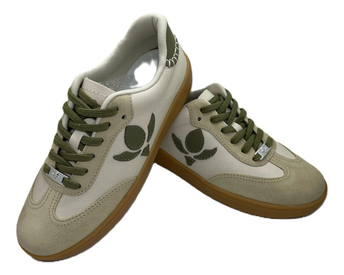 Zapatilla Cuero Urbana Mujer Cravo Y Canela
