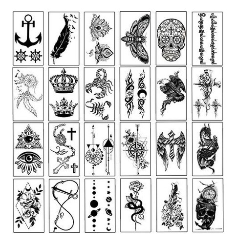 Tinta Para Tatuaje Yazhiji 32 Hojas De Tatuajes Temporales P
