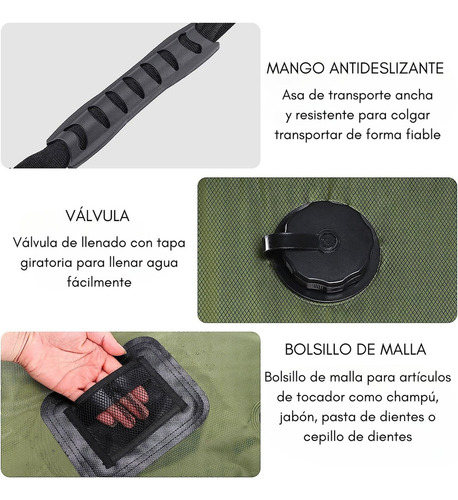 . Bolsa De Ducha Portátil For Acampar Con Detección De