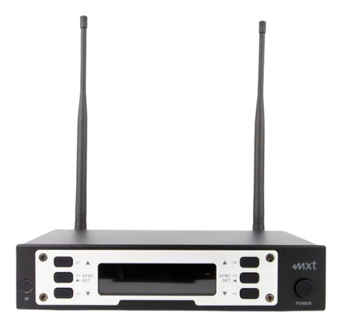Microfone Sem Fio Uhf Mão Duplo Prof 100c Pll Uhf-9000 Mxt Cor Preto