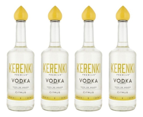 Pack De 4 Vodka Kerenki Premium Citrus 1 L