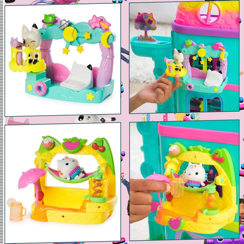 Playset Gabbys Dollhouse Casa Nova Com Sons E Brinquedos Verde Água
