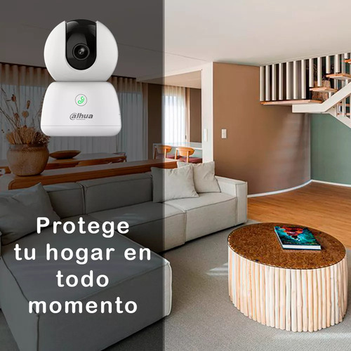 Cámara Wifi Dahua Technology Dh-ipc-h3bp-0360b, 3 Mp, Panorámica De 0° A 350° E Inclinación De -5° A 80° Vision Nocturna 10mts Ir Con Memoria Microsd De 128gb
