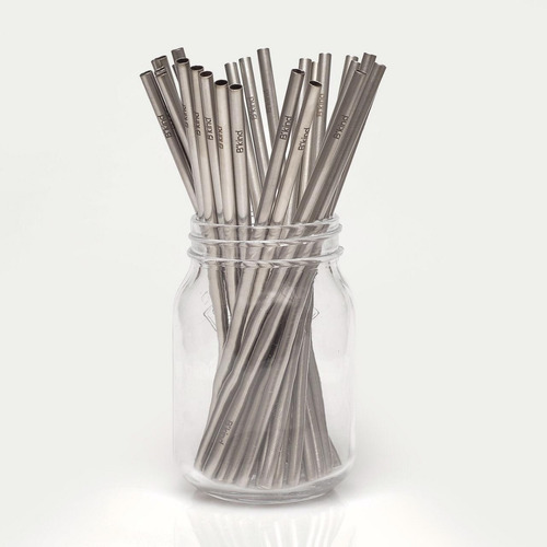 Kit 30 Canudos Aco Inox Metal B'kind + 30x Escova + 30x Bag