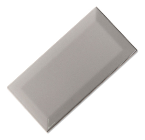 Azulejos Subway Ceramicos Gris Biselado 10x20 Baño Cocina