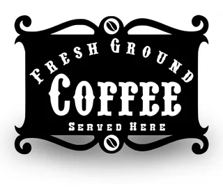 Letrero Fresh Ground Coffee 40 X 28 Cm Mdf 6 Mm