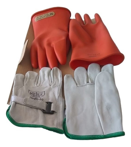 Kit De Guantes Dieléctricos Clase 0 Para Trabajar  1000v 11 