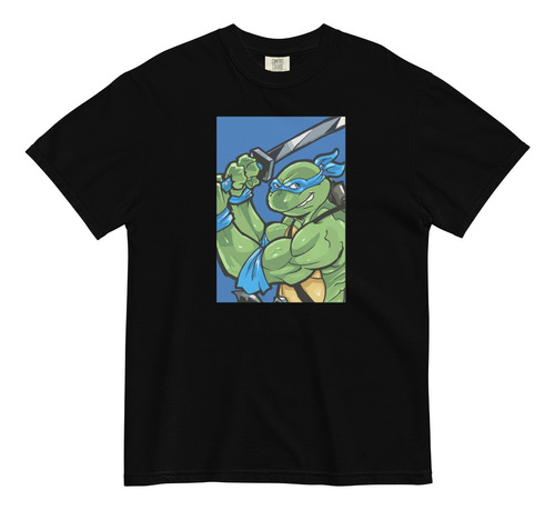 Playera Tortuga Ninja Leonardo Antifaz Azul Espada Tortuguit