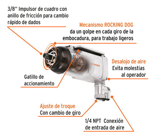 Llave Neumática Impacto 3/8' 16885