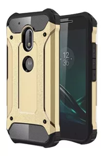 Case Protector Funda Tough Armor Tech Dorado Moto G4 Play