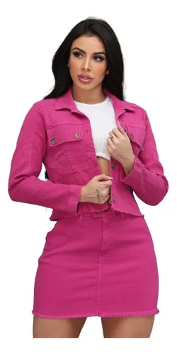 Conjunto saia best sale e jaqueta jeans