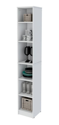 Imagen 1 de 4 de Mueble Organizador Melamina Biblioteca 2 Estantes Regulables Color Blanco