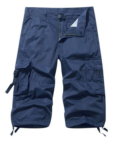 A Pantalón Casual De Color Puro Para Hombre, Bolsa De