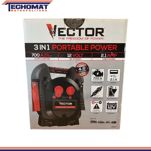 Cargador Batería  Portátil 3 En 1 Vector 