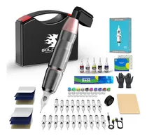 Comprar Kit Tatuaje Máquina Pistola De Tatuaje 20 Agujas Y Tinta