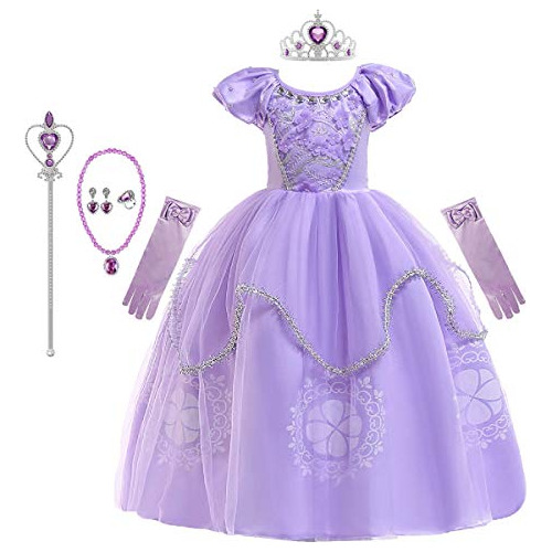 Girls Rapunzel Princess Sofia Disfraz Fancy Vestido Hal...