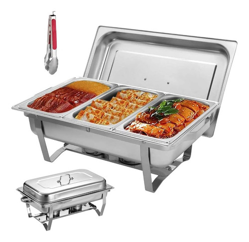 Chef Bufetera 3 Bandejas Olla Plegable De Acero Inoxidable