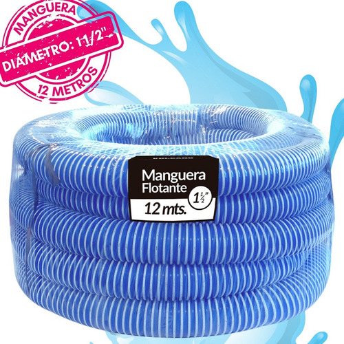 Imagen 1 de 10 de Manguera Vulcano Pileta Diam. 1 1/2 X 12 Metros - 149133