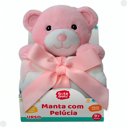 Manta Com Pelúcia Urso Rosa Dmb6742 - Dmtoys