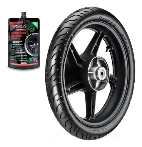 Pneu Moto Traseiro 56p Vipal Street 100/90-18 + Selante Pneu
