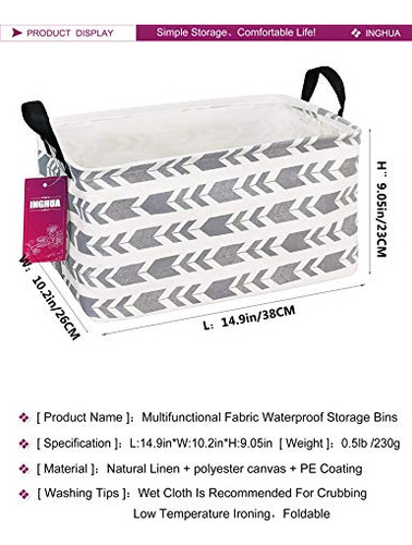 Cesta De Almacenamiento Rectangular De Tela Organizadora Par