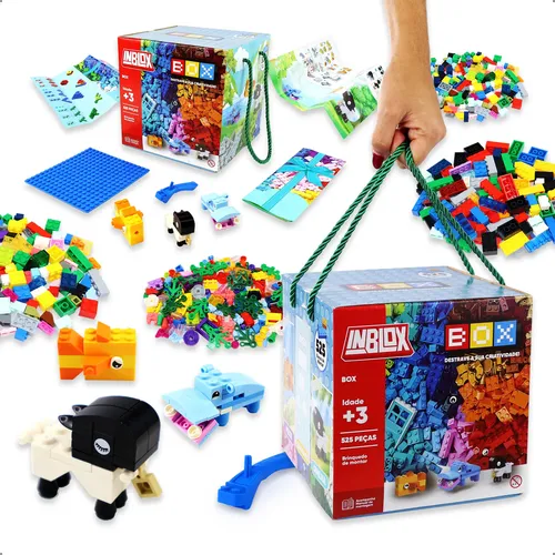 Kit Blocos De Montar Infantil 525 Peças Criatividade