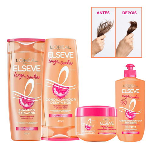 Kit Longo Dos Sonhos Elseve Loréal Paris Creme Milagroso