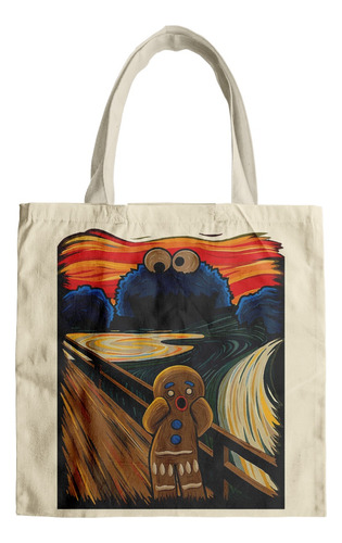 Bolsa Morral Tela Tote Bag Pintura El Grito Come Galletas