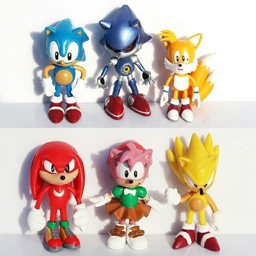 Colección De 6miniatura Muñecas Sonic El Erizo Amy'stail