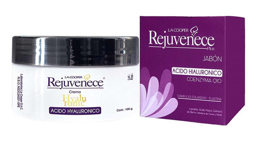 Crema Rejuvenece Hyaluronico 100g + Jabón Acido Hialuronico