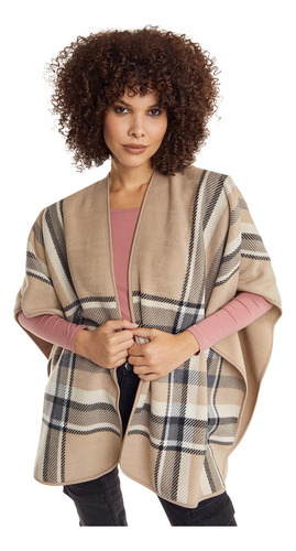 Poncho/capa Abrigador Polar Fleece Holly Land Beige De Dama