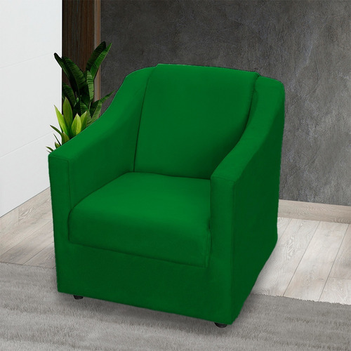 Poltrona Decorativa Escritório Cadeira Manicure Suede Cores Cor Verde Desenho Do Tecido Suede Liso