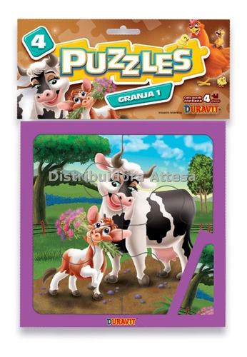 Puzzle 4 Granja 1 Duravit 4 Puzzles De 4 Piezas 16x16 Cm 