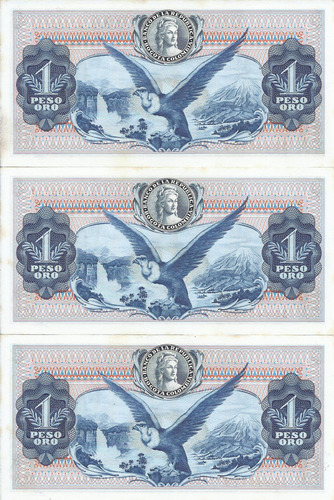 Colombia Trío Números Consecutivos, 1 Peso 7 Agosto 1973