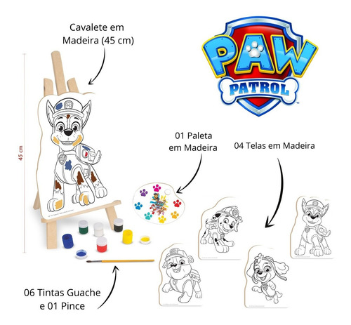 Imagem 2 de 4 de Kit Pintura Infantil Patrulha Canina Paw Patrol - Nig