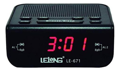 Radio Relógio Despertador Digital Lelong 671