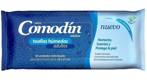 Toallitas Húmedas Comodín Ultra Adultos X 60 Con Aloe Vera