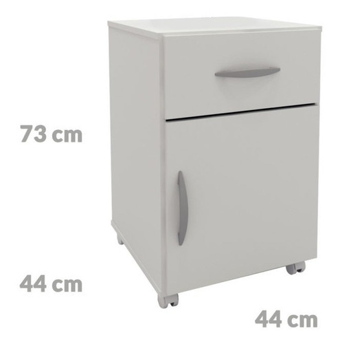 Imagen 4 de 4 de Mesa De Luz Con Ruedas Cajon Y Puerta