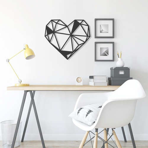 Imagen 2 de 6 de Cuadro Decorativo En Madera Calada Corazón Mural Xl