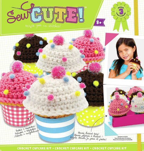 Imagen 1 de 3 de Set Bordado A Crochet Cupcakes - Sew Cute - Hobby Lovers