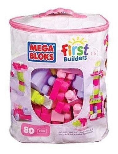 Bolsa Con Bloques Megablocks Rosa