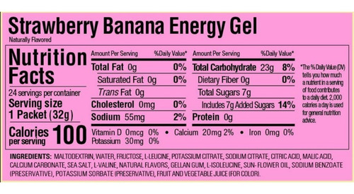 Imagen 2 de 2 de Geles Energéticos Gu Original Sabor Strawberry Banana