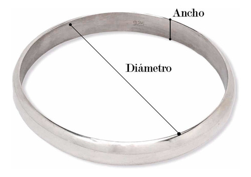 Imagen 8 de 10 de Pulsera Esclava Plata 925 Ancho 5 Mm Con Grabado Por Dentro