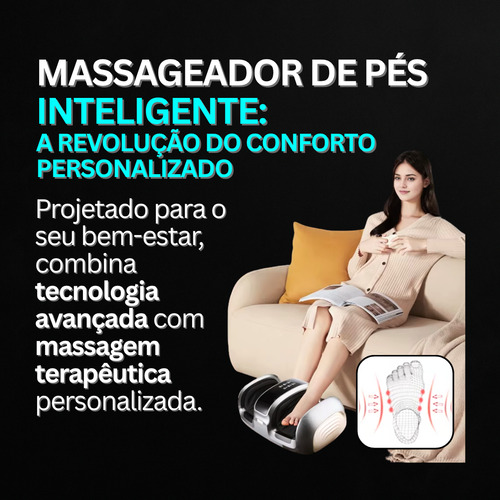 Massageador De Pés Elétrico 3dx Com Aquecimento - Aparellho Relaxante Para Os Pés - Com Airbags De Silicone, Massagem Profunda E Controle Remoto Alívio Instantâneo Em Casa