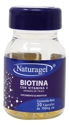 Biotina Con Vitamina E 30 Cápsulas Naturagel.